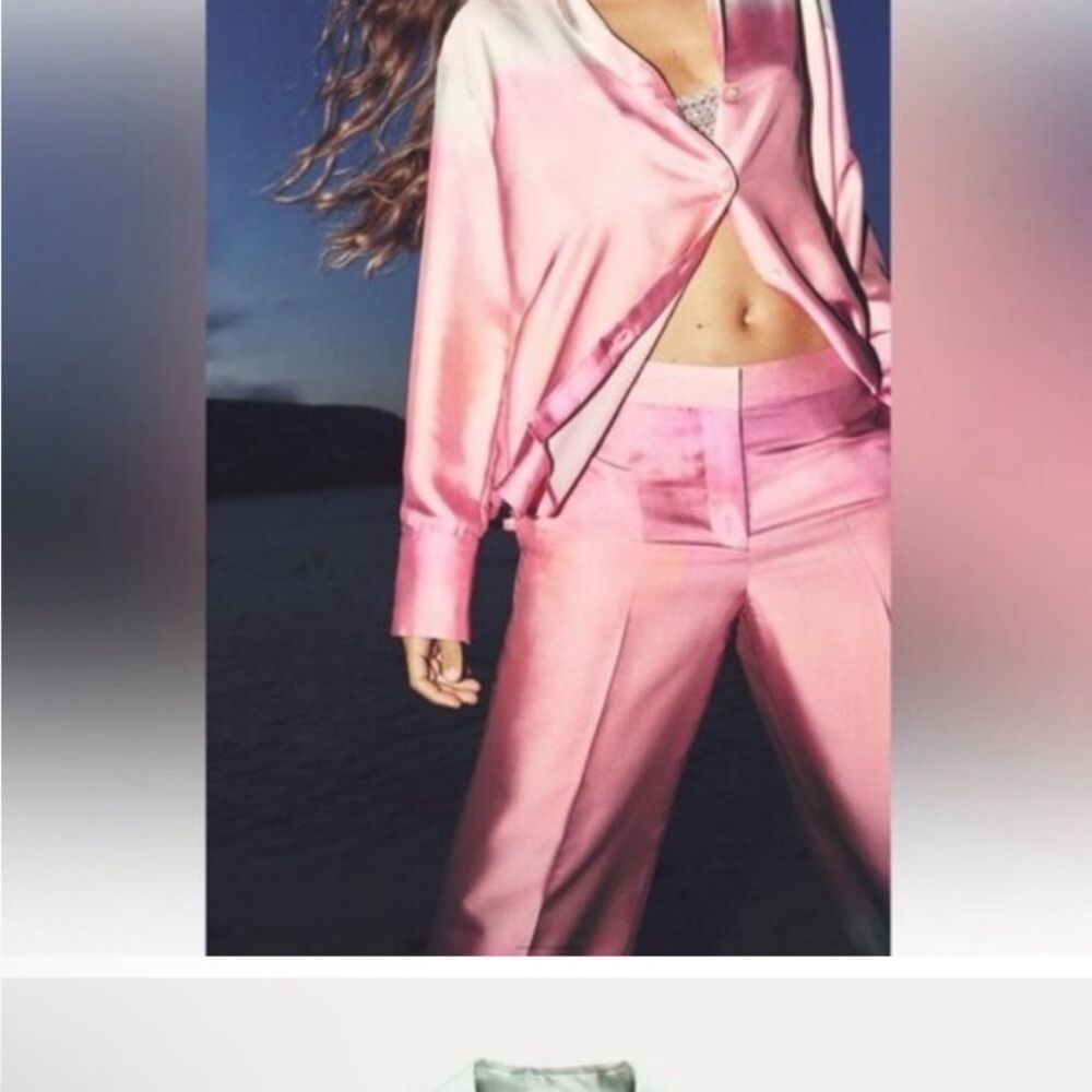 Elegant Pink Satin Ensemble